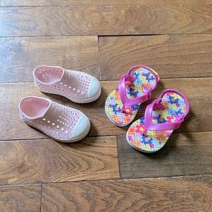 Toddler Pink and Multicolor Kids Summer Shoes Set